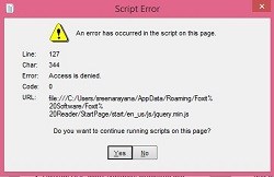 How to remove script errot