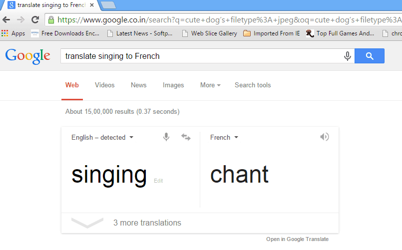 translate singing to French