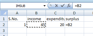 Insert formula in excel