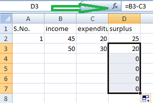 Insert formula in excel