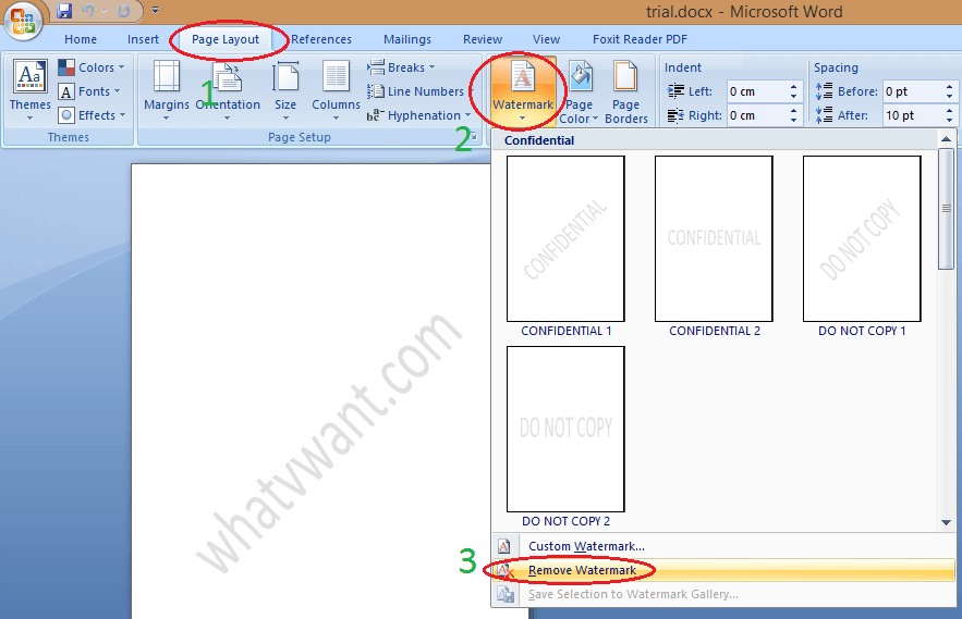 How to remove watermark in word