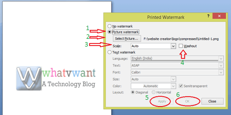 How to add watermark to word