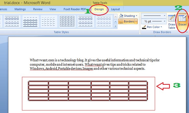 How to delete a table in word
