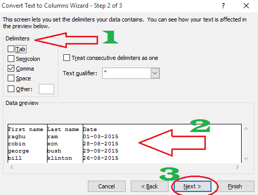 excel split column