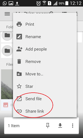 sharing files with google drive