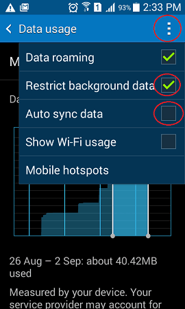 how to reduce data usage on android