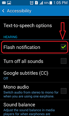 Android led flash notification