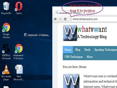 hold on that icon and drag it to desktop- How to create a website shortcut on desktop