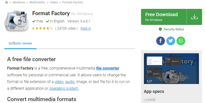 Format factory software