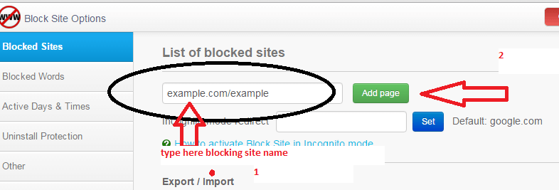 How to Block web sites in Google chrome