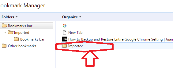 Backup Google chrome