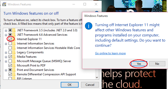 Uninstall IE11