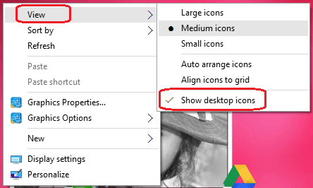 Hide desktop icons in Windows 10