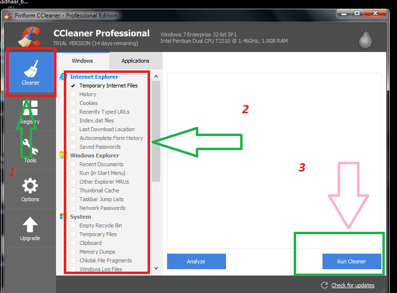 How to use ccleaner