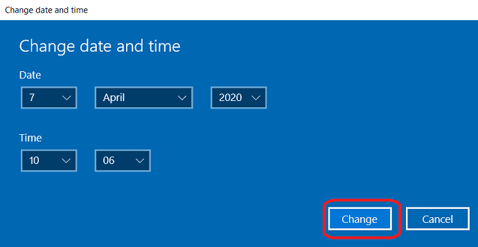 How to Change the date and time in Windows 10