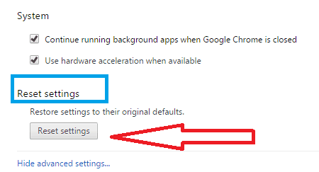 chrome menu setting