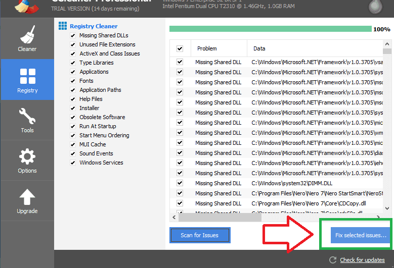 ccleaner registry cleaner