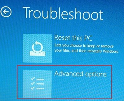 troubleshoot options