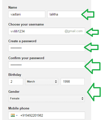 Simple gmail account creator password