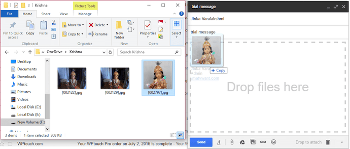 Add image by dragging to Gmail