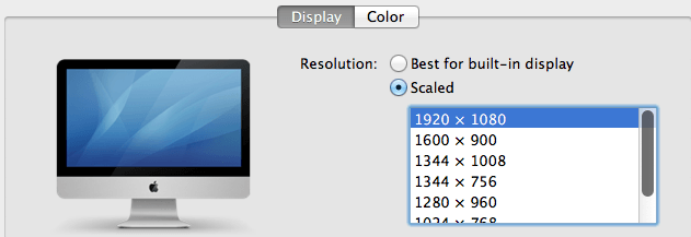 Change Mac screen resolution