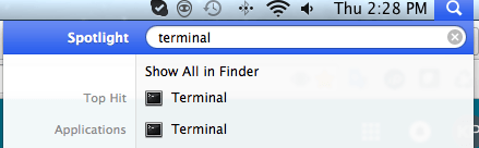 Open Mac terminal