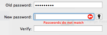 Passwords do not match
