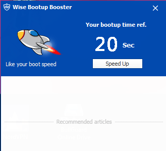 wise cleaner boot speed