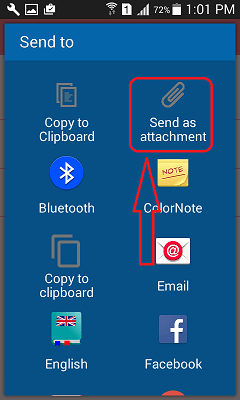 Send colornote notepad notes to pc