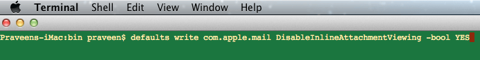 Disable Mac mail inline attachments