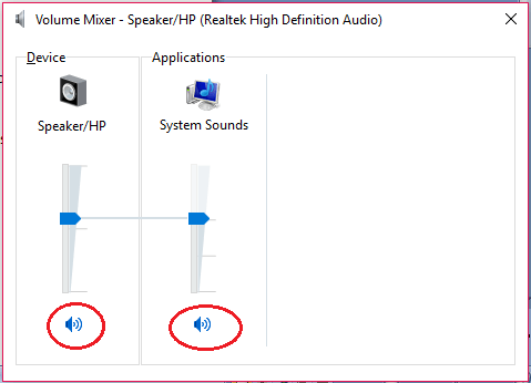 volume mixer no mute
