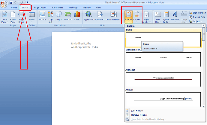 How to Insert or Remove Header and footer in MS Word ...