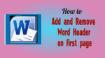 Add and Remove Word Header