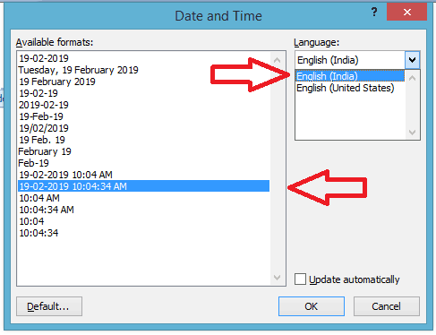 Date and Time Format1