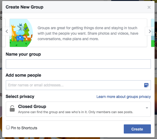 Create a group on Facebook