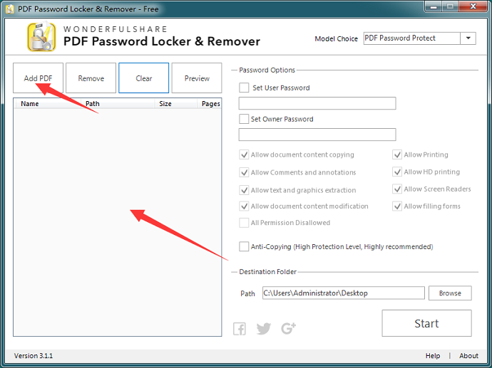 protect pdf file with password