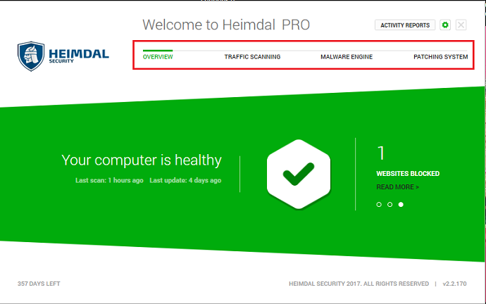 heimdal Security interface