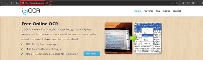 i2OCR Interface