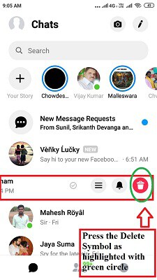 How to Delete Facebook messages in Android Mobile