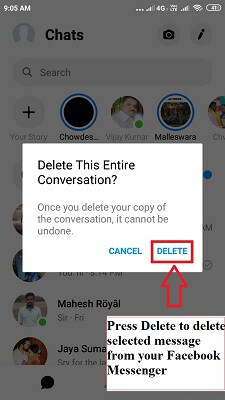 How to Delete Facebook messages in Android Mobile