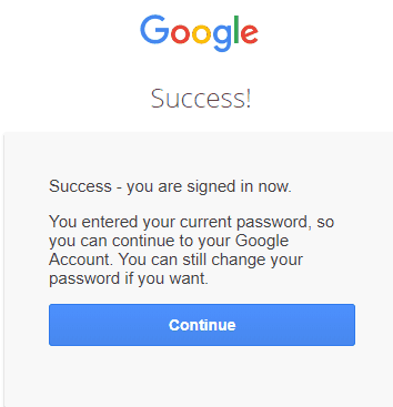 Gmail Account Recovered successfully