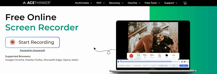 AceThinker Online Screen Recorder Homepage