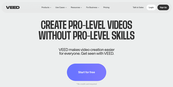 Veed.io Homepage