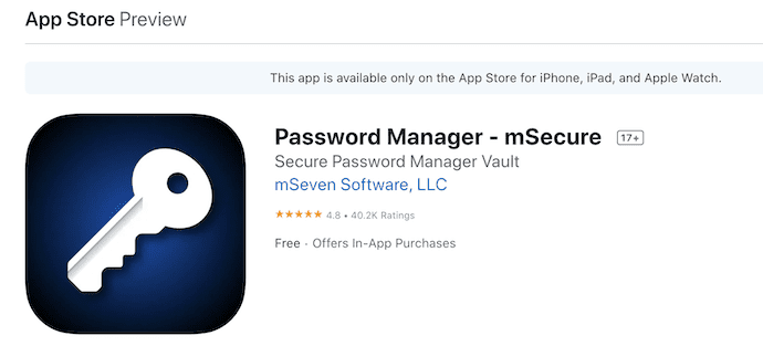 mSecure for iOS