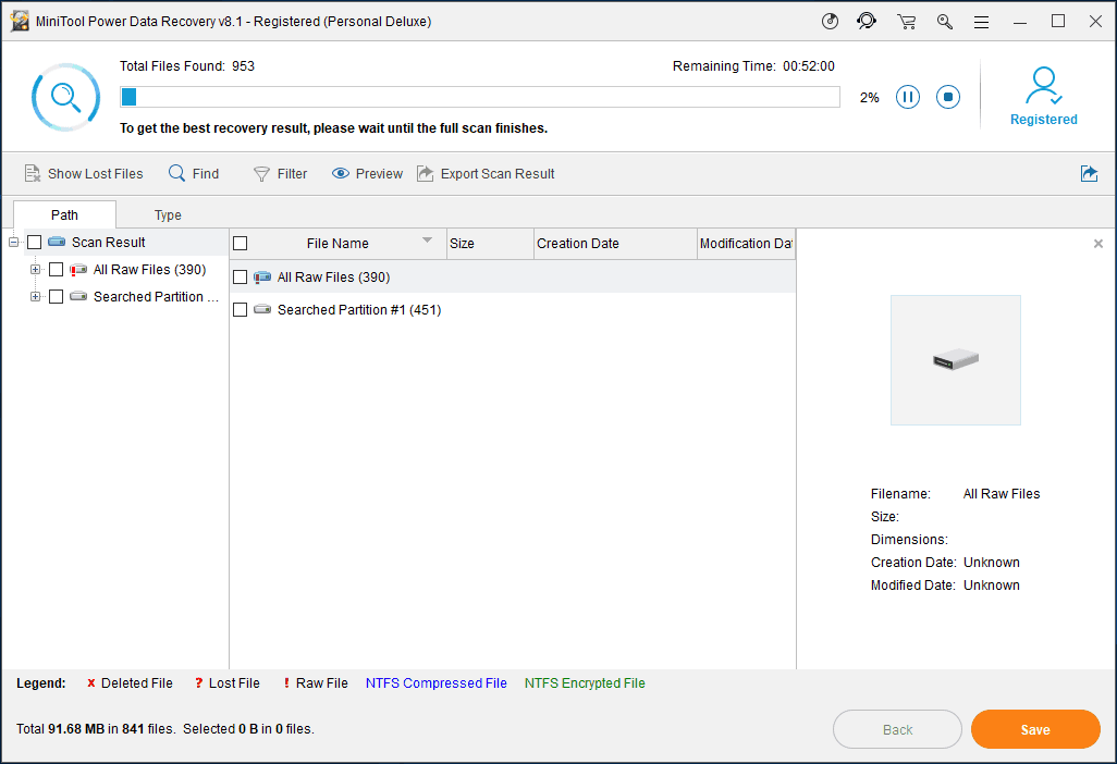 scanning the hard drive