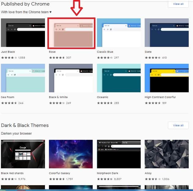 chrome webstore themes