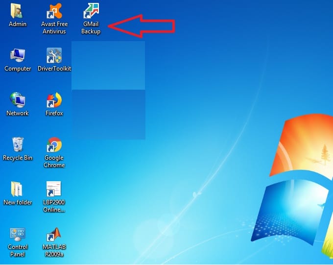 Upsafe Gmail Backup Icon on Desktop