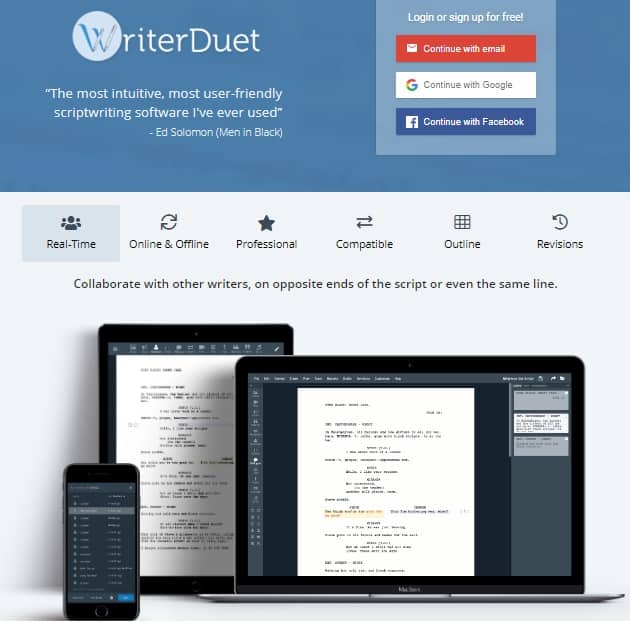 WriterDuet Home Page - Whatvwant