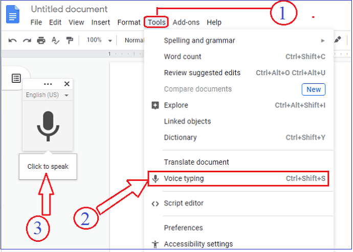 how to do text to speech on google docs 2022