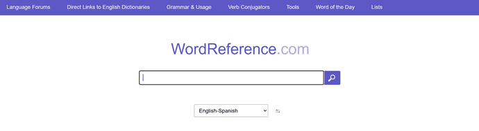 WordReference Homepage